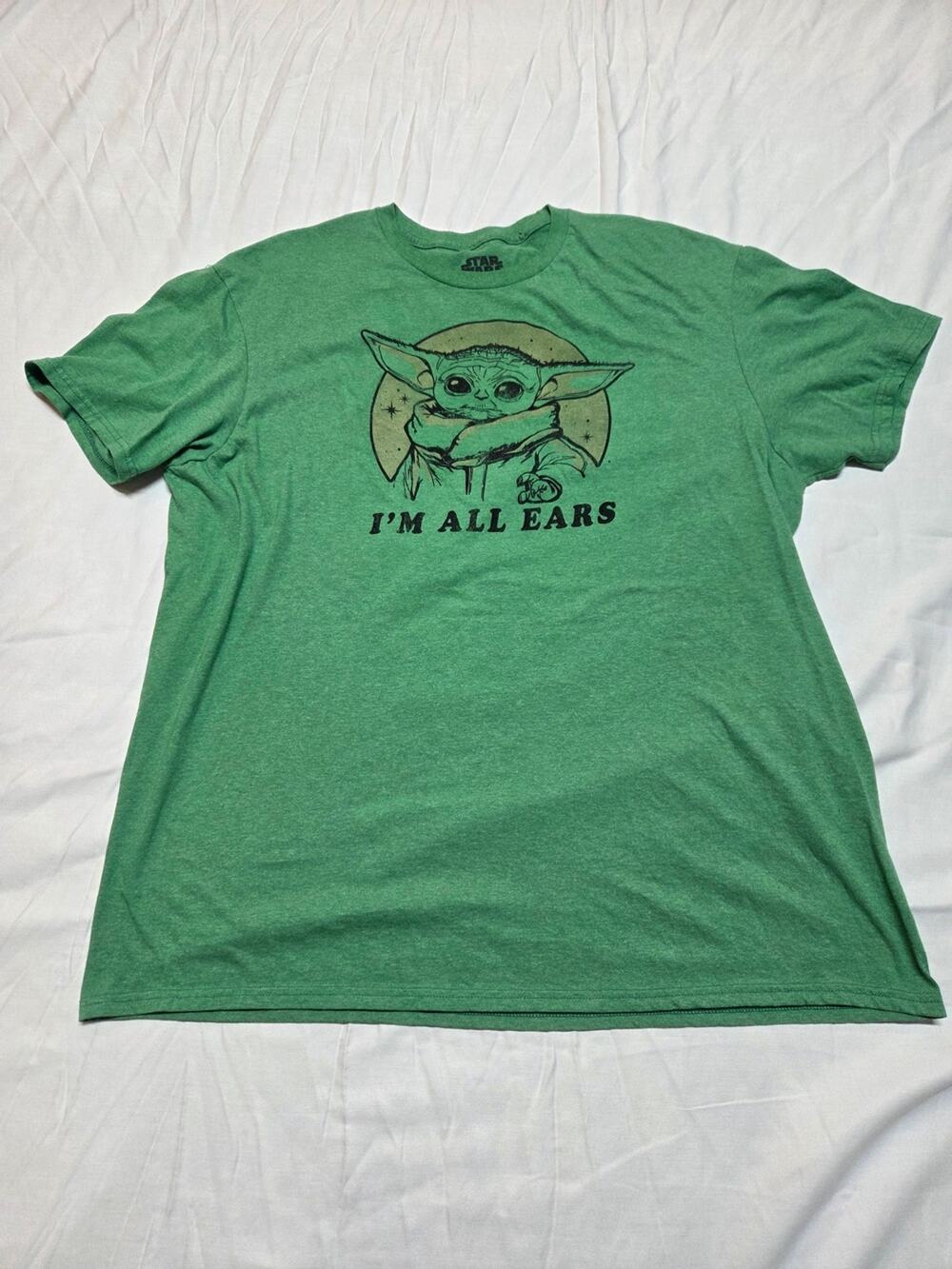 Star Wars Green Crewneck Graphic Tee with Black Print